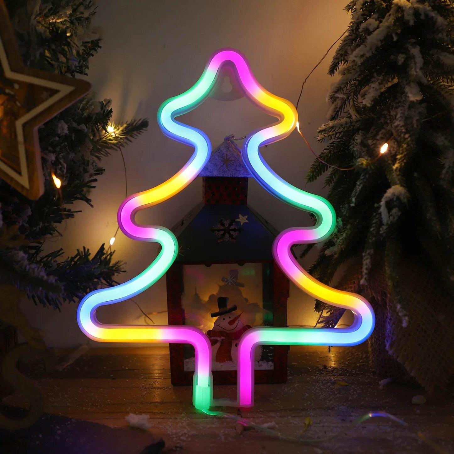 Christmas Decorative Lights, Elk Santa Claus Cute Led Lights, USB or Battery Powered - HORA GIFT
