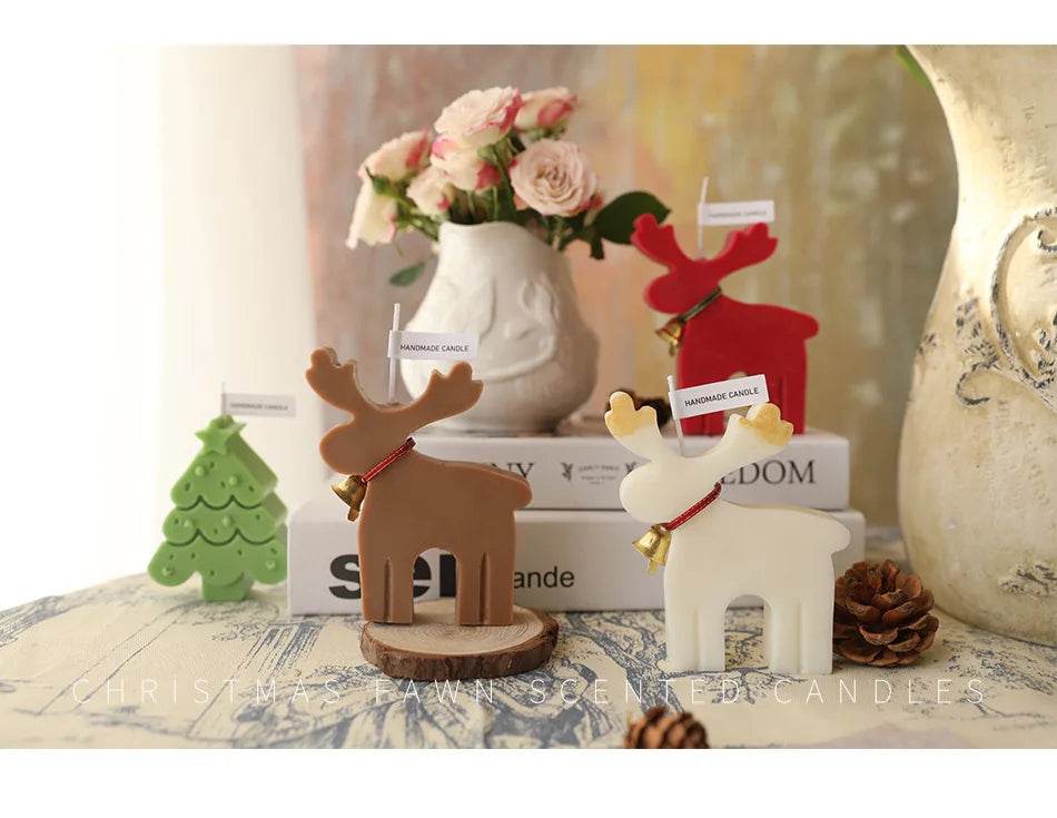 Christmas Candles Scented Deer Candles Home Decoration Merry Christmas Scented Candles Giving Festival Gift For Home New Year - HORA GIFT