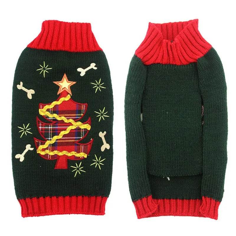 Dog Sweater Christmas Winter Warm Dog Clothes Xmas Outfit for Dogs Puppy Coat Dog - HORA GIFT