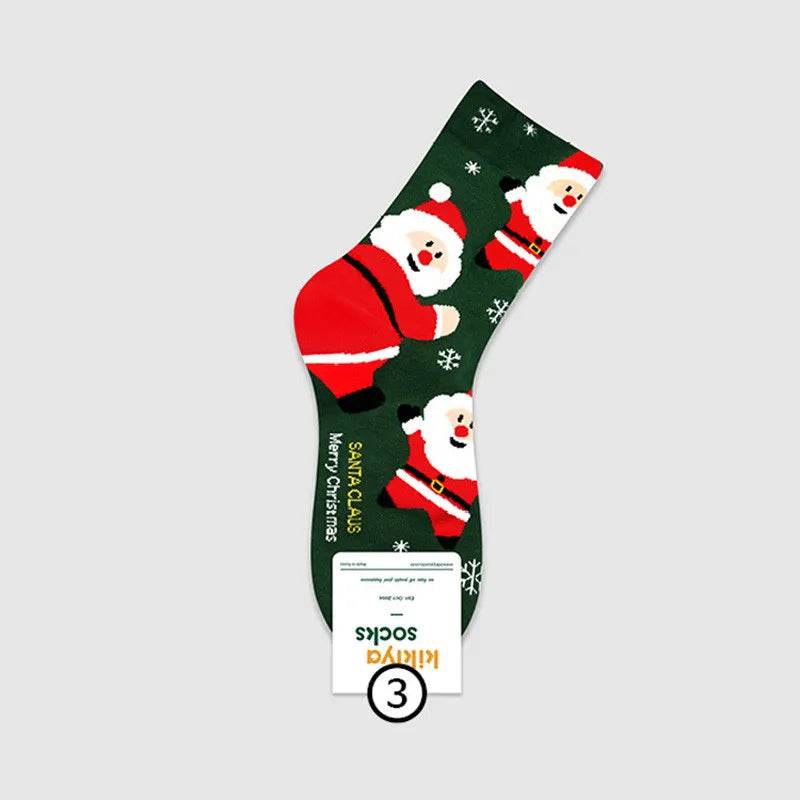 Women's Christmas Socks Cute Interesting High Quality Cartoon Santa Claus Autumn - HORA GIFT