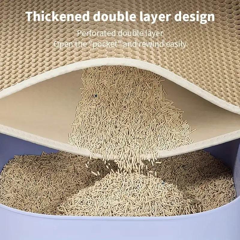 1Pc Large Size Cat Litter Mat-Advanced Honeycomb Double Layer Design - HORA GIFT