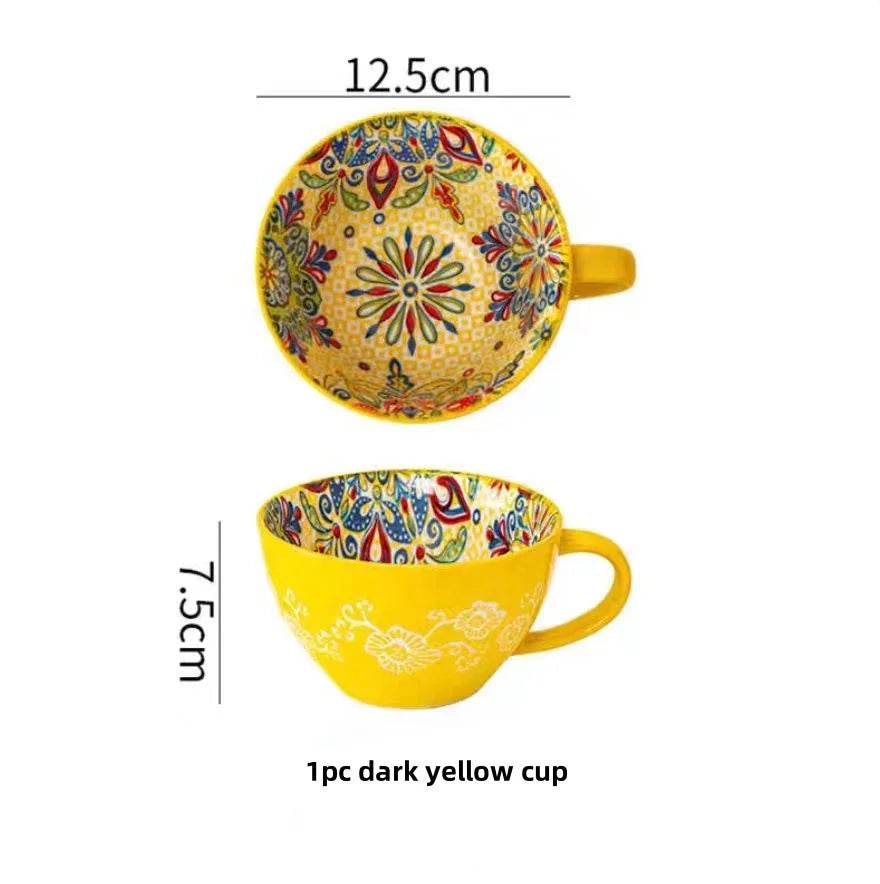 Bohemian Morning Tea Mug, 13.5 oz Ceramic Coffee Mug for Family Colleagues Teachers Wives Husbands Sisters Brothers Funny - HORA GIFT