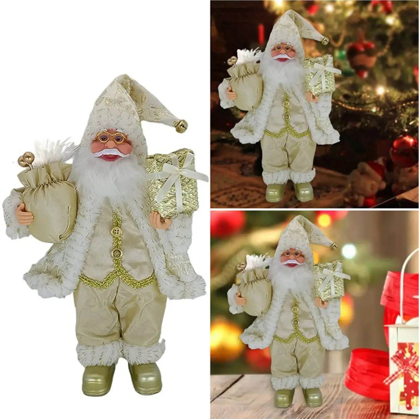 Christmas Sitting Standing Santa Claus Figurines Doll Cute 12inch - HORA GIFT