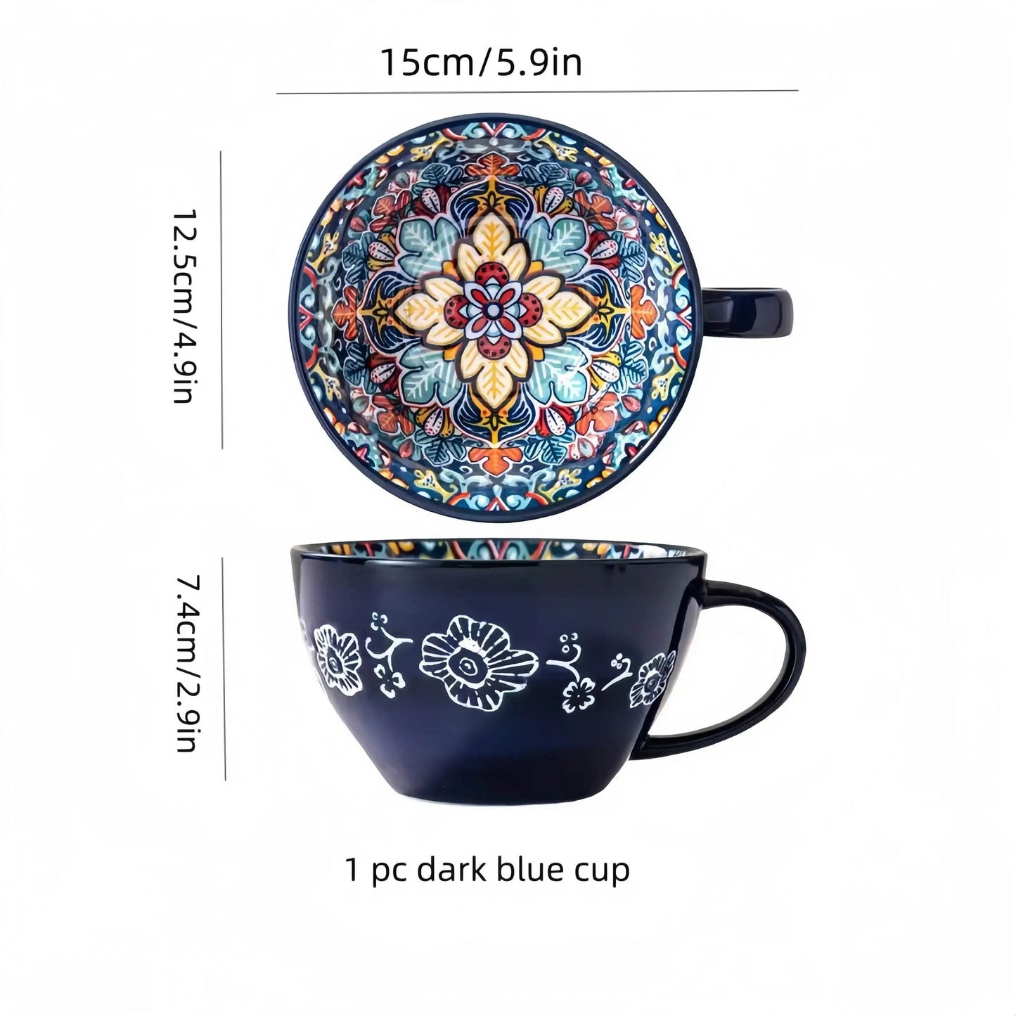 Bohemian Morning Tea Mug, 13.5 oz Ceramic Coffee Mug for Family Colleagues Teachers Wives Husbands Sisters Brothers Funny - HORA GIFT