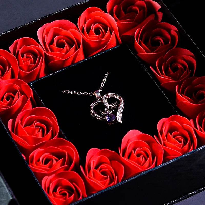 Gifts for Women Jewelry Pendant Necklace /w Soap Eternal Rose Gift Box Mother's Day - HORA GIFT