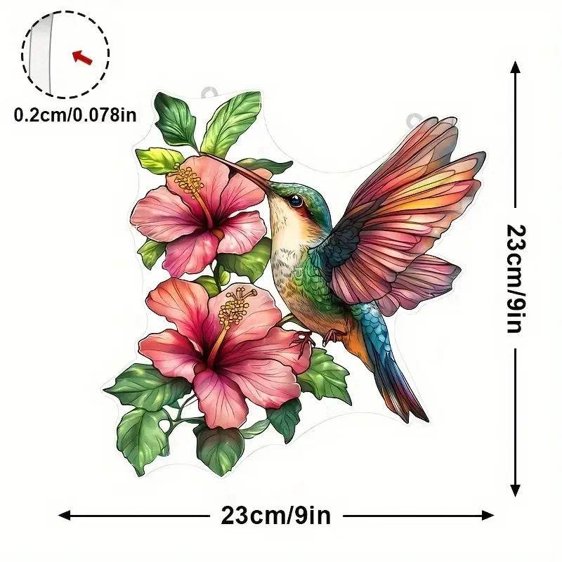 Cute Charming Cardinals Suncatcher Stained Glass Effect - HORA GIFT
