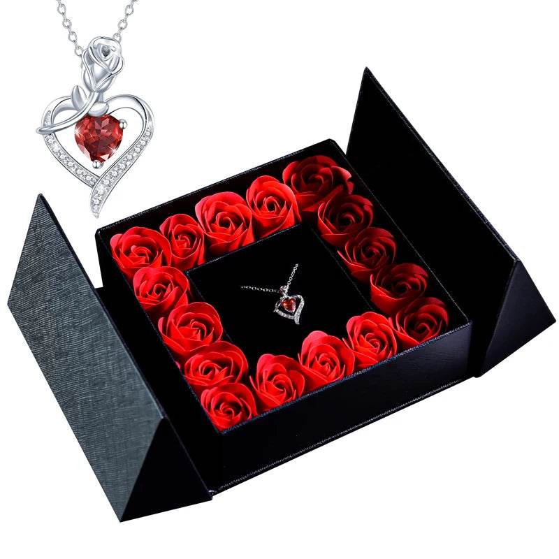 Gifts for Women Jewelry Pendant Necklace /w Soap Eternal Rose Gift Box Mother's Day - HORA GIFT