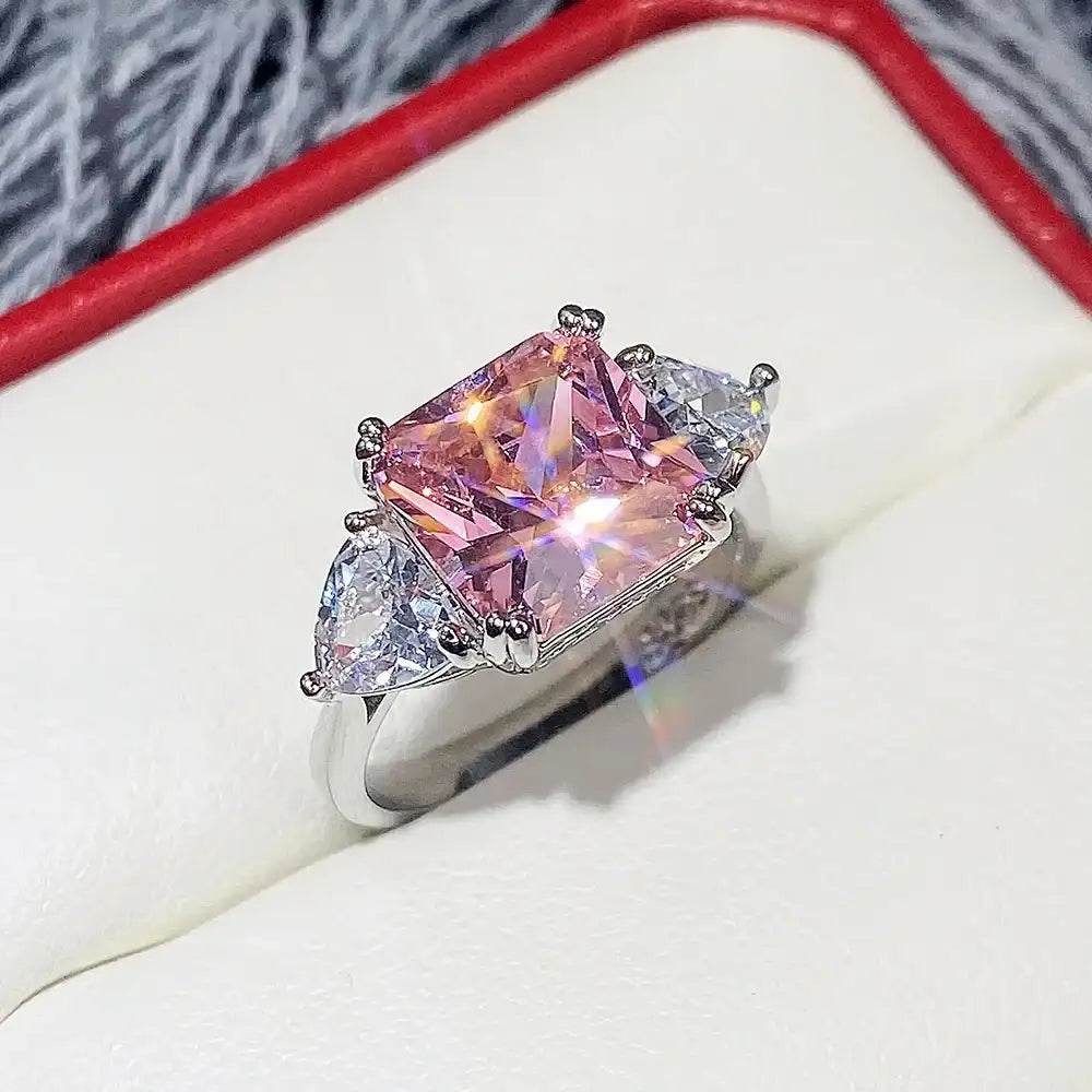High Quality Big AAA Pink Yellow White Zircon Rings - HORA GIFT