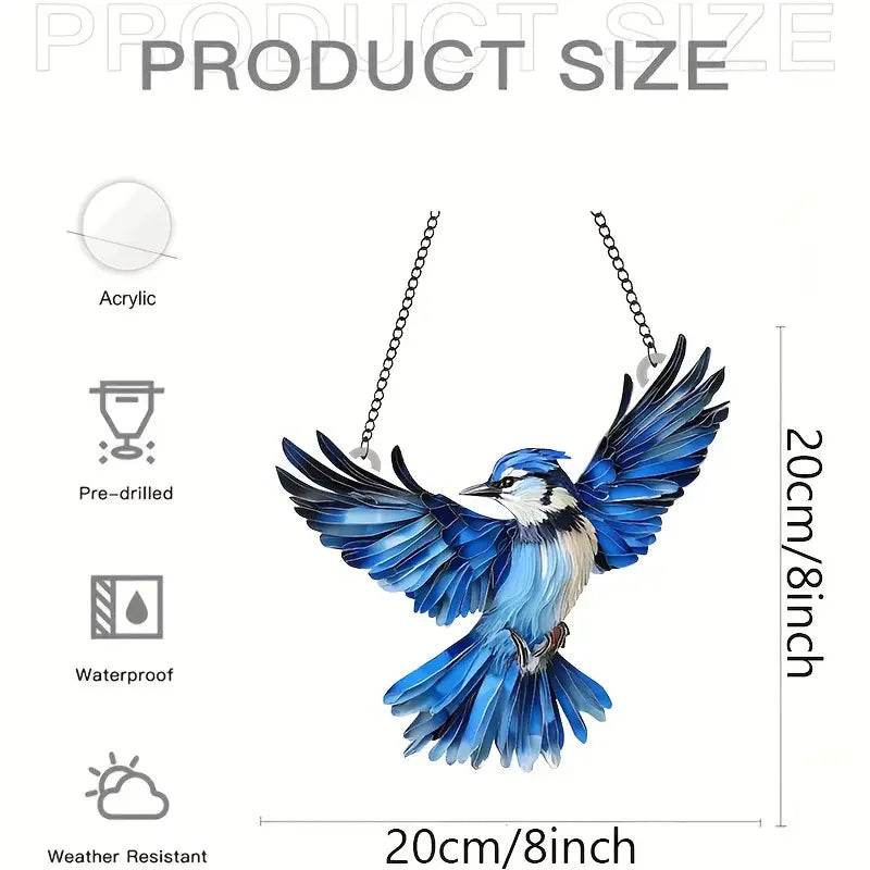 Cute Charming Cardinals Suncatcher Stained Glass Effect - HORA GIFT