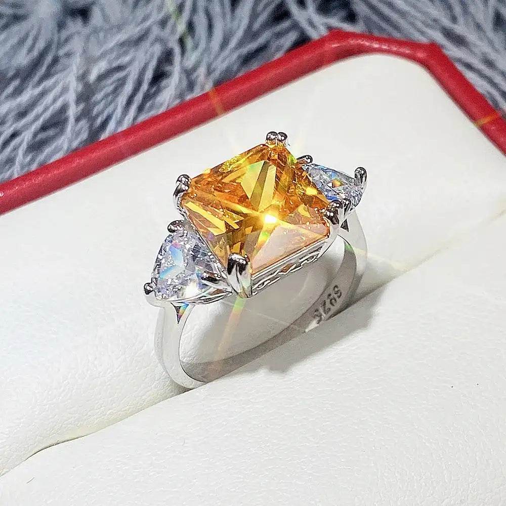 High Quality Big AAA Pink Yellow White Zircon Rings - HORA GIFT