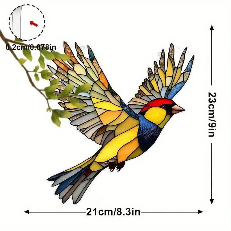 Cute Charming Cardinals Suncatcher Stained Glass Effect - HORA GIFT