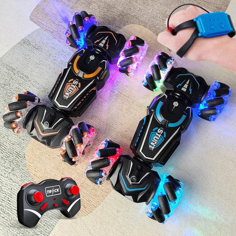 4WD RC stunt car rotation drift 2.4G wireless remote control car children's and boys sound and light toy car - HORA GIFT