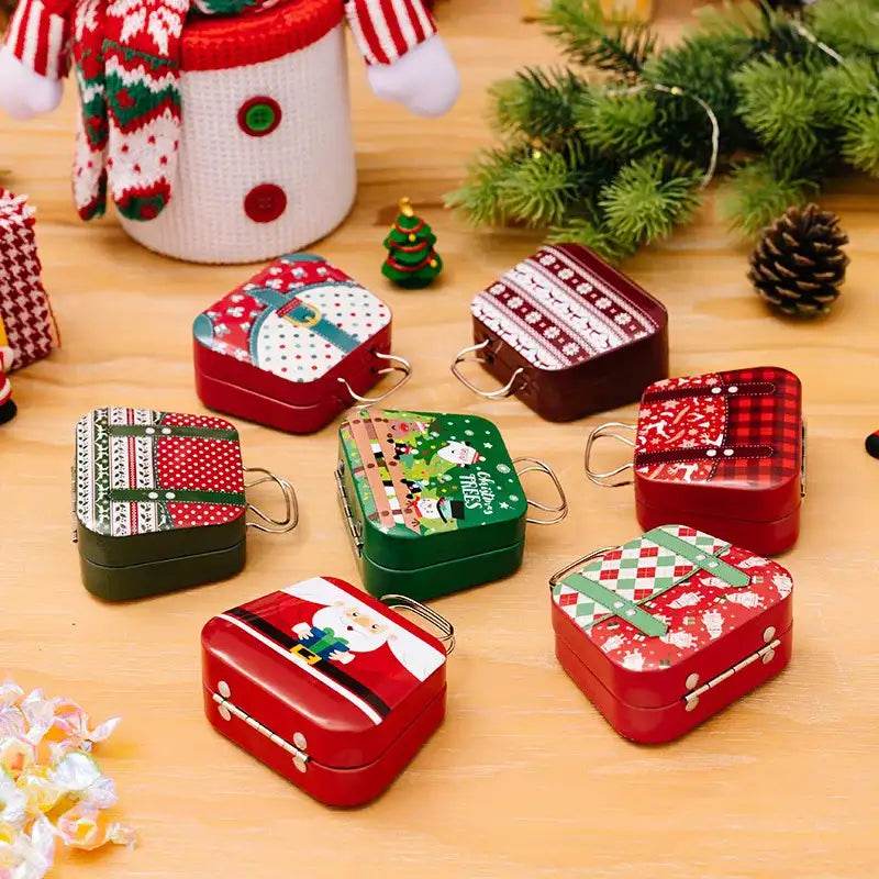 Christmas Decoration Metal Box Handbag Shape Tin Jar Jewelry Storage Cas - HORA GIFT