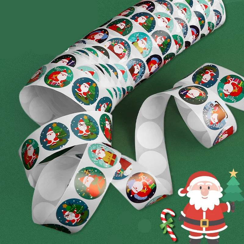 Creative Christmas Stickers Kids Christmas Eve Cartoon Stickers Cute Snowflake Santa Stickers Gifts - HORA GIFT
