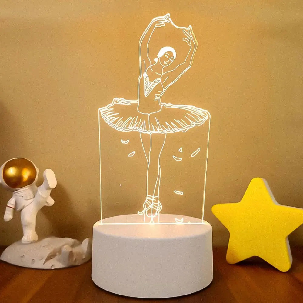 Romantic Love 3D Acrylic Led Lamp for Home Children's Night Light Table Lamp Birthday Party Decor Valentine's Day Bedside Lamp