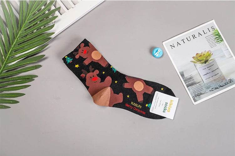 Women's Christmas Socks Cute Interesting High Quality Cartoon Santa Claus Autumn - HORA GIFT