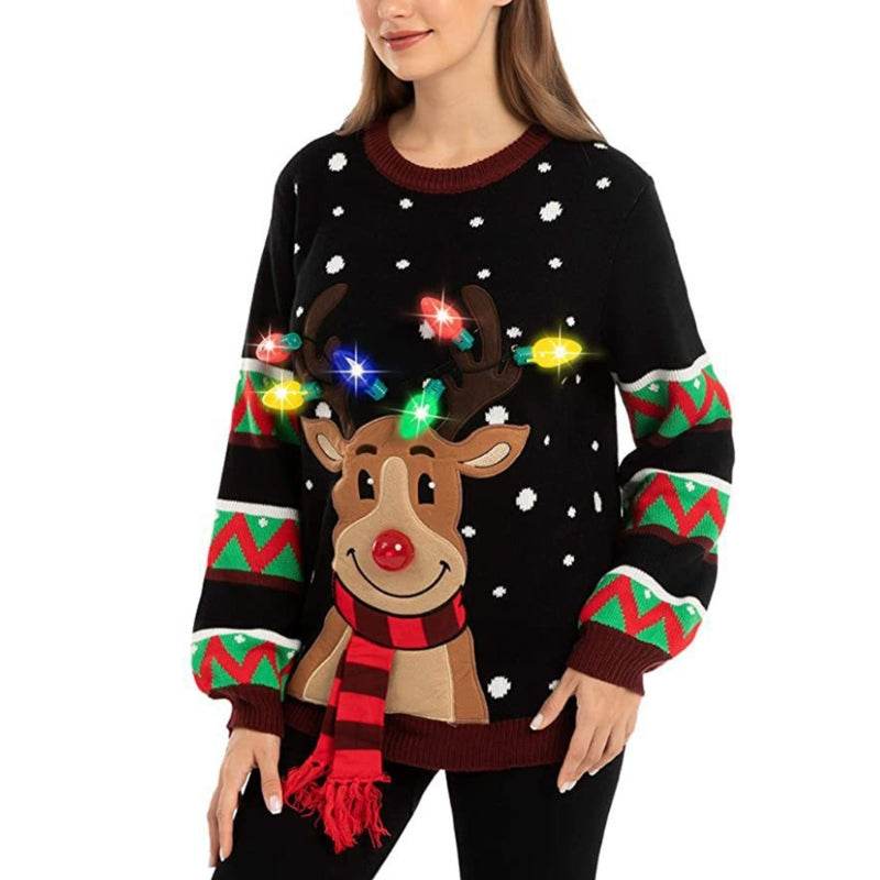 Women LED Light Up Holiday Sweater Christmas - HORA GIFT