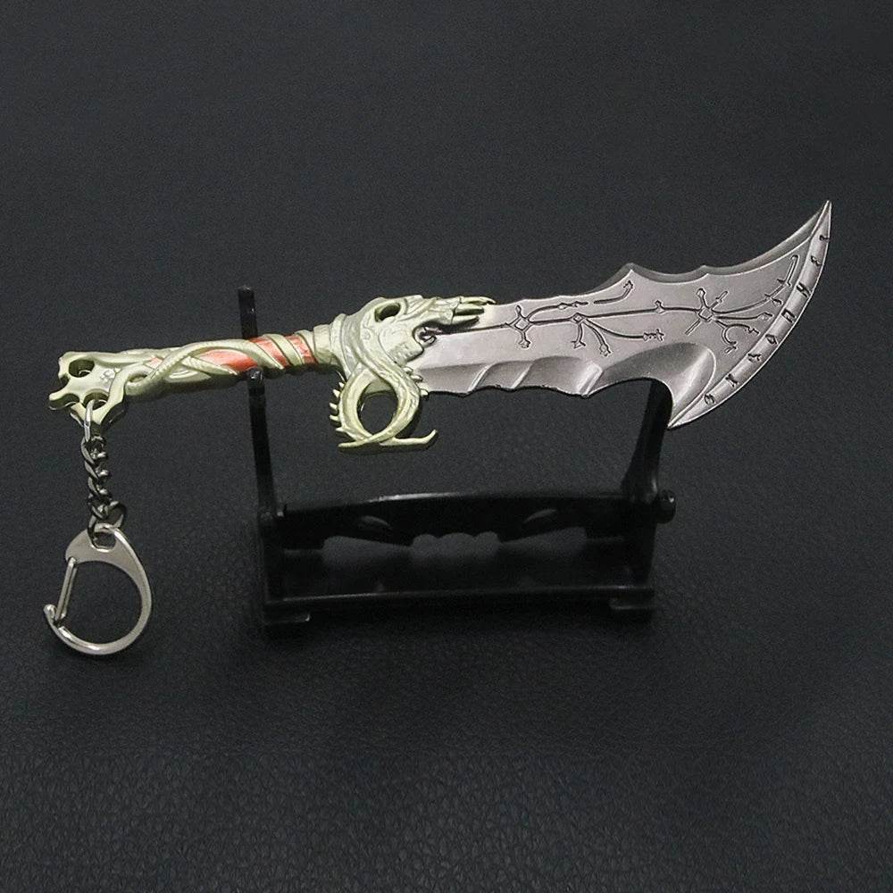 New God of War Ragnarok Keychain Kratos Ares Thor's Hammer Mjolnir Blades of Exile Leviathan Axe Weapon Penant Key Chain Jewelry - HORA GIFT