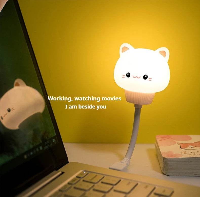 USB Night Light LED Cute Cartoon Night Lamp Bear Chick Kitten for Baby Kid Bedroom Decoration Bedside Lamp - HORA GIFT