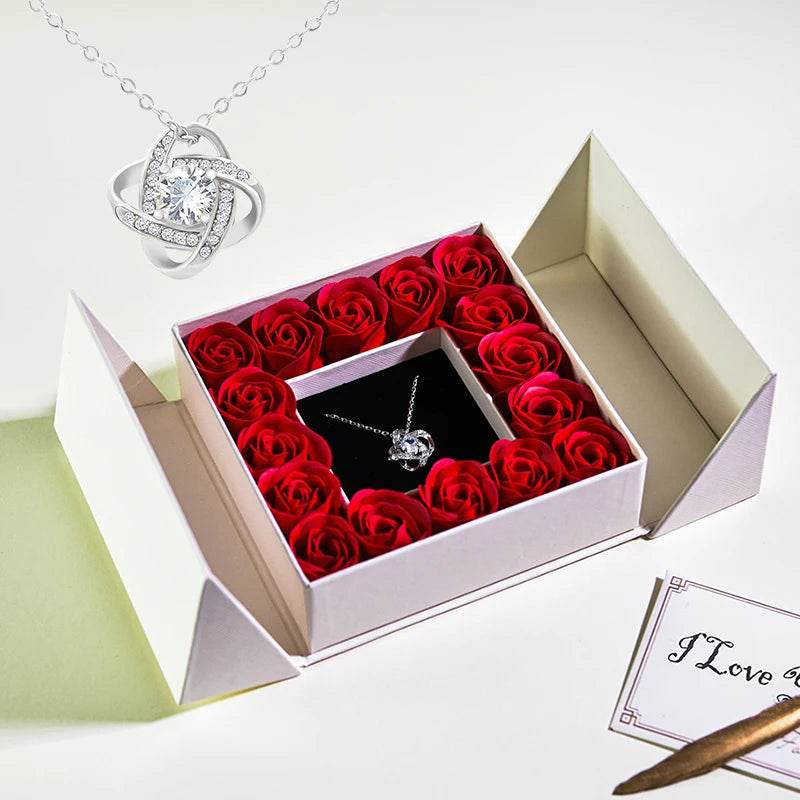Gifts for Women Jewelry Pendant Necklace /w Soap Eternal Rose Gift Box Mother's Day - HORA GIFT
