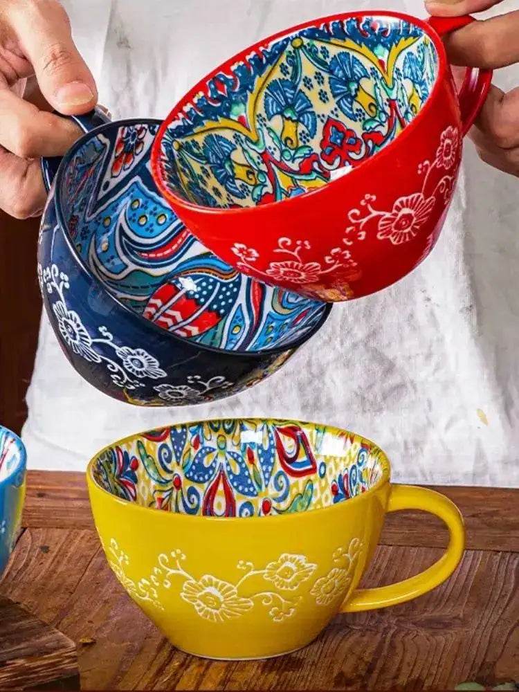 Bohemian Morning Tea Mug, 13.5 oz Ceramic Coffee Mug for Family Colleagues Teachers Wives Husbands Sisters Brothers Funny - HORA GIFT