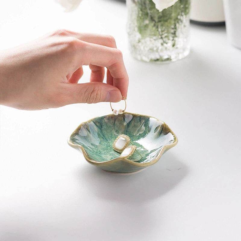 Lotus Jewelry Tray Ceramic Ring Dish Small - HORA GIFT