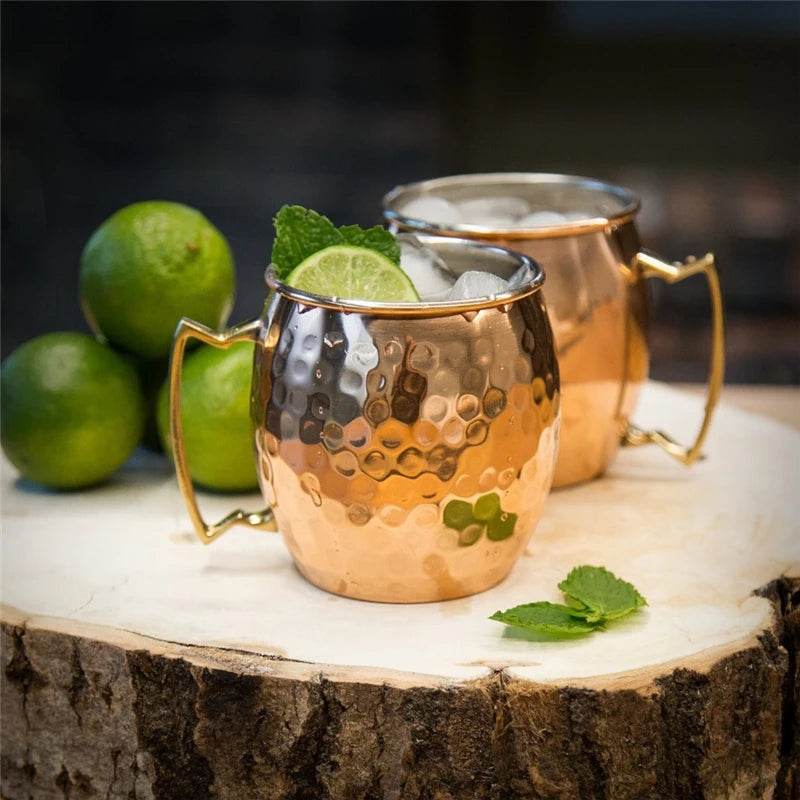 1pcs 550ml 18 Ounces Moscow Mule Mug Stainless Steel Hammered Copper - HORA GIFT