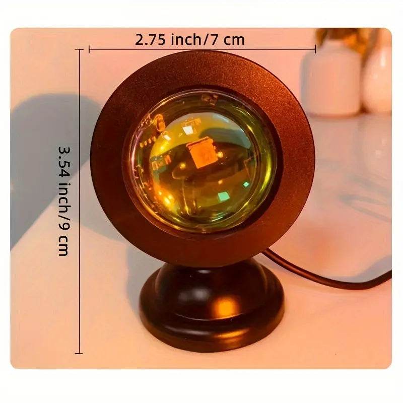 1pc Vibrant Sunset Projection Light - 16-Color Spectrum, USB Remote Control - HORA GIFT