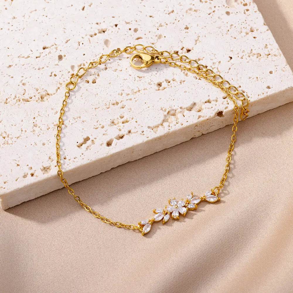 Elegant Zircon Flowers Bracelet - HORA GIFT