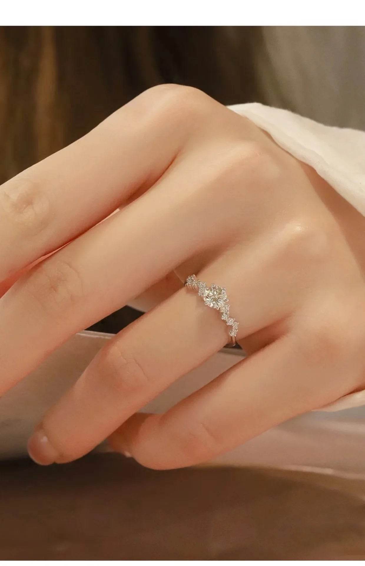 Star Engagement Rings for Women Stainless Steel Ring - HORA GIFT