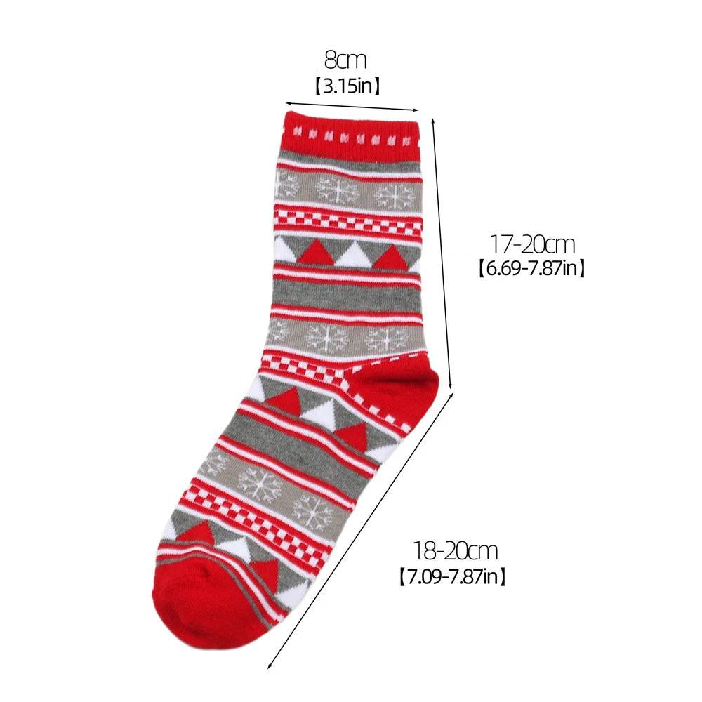 Christmas Mid-Calf Socks for Men Women Santa Claus Autumn Winter Gingerbread Man Cotton Elastic Gift Party Calf-Length Socks - HORA GIFT