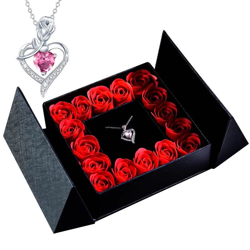 Gifts for Women Jewelry Pendant Necklace /w Soap Eternal Rose Gift Box Mother's Day - HORA GIFT