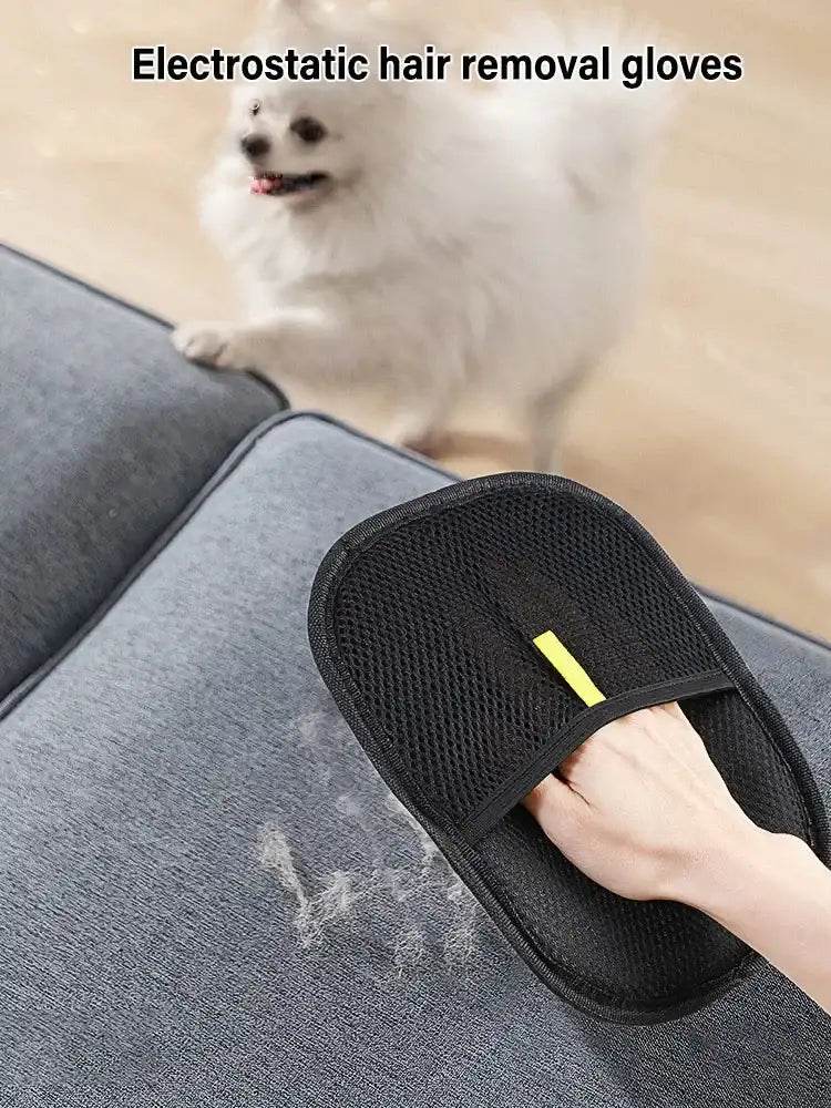 Pet Grooming Gloves Static Dedusting Brush Pet Hair Remover - HORA GIFT