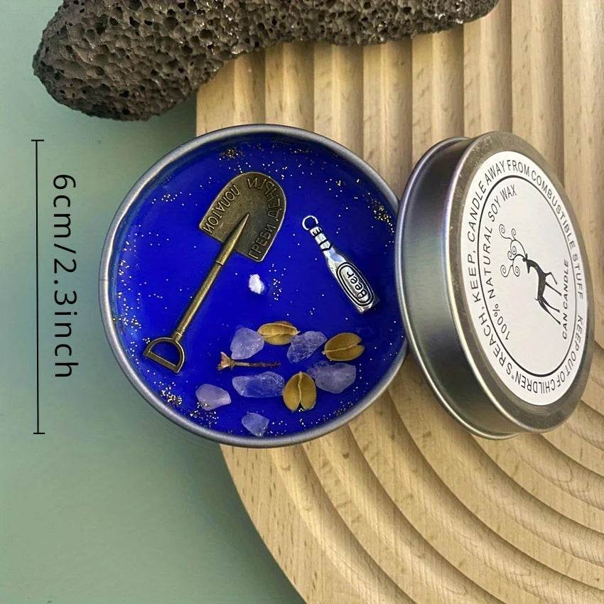 Crystal Dried Flower Scented Candles Atique Copper Accessories Aromatherapy Silver Tin Can Candles Handmade Candles - HORA GIFT