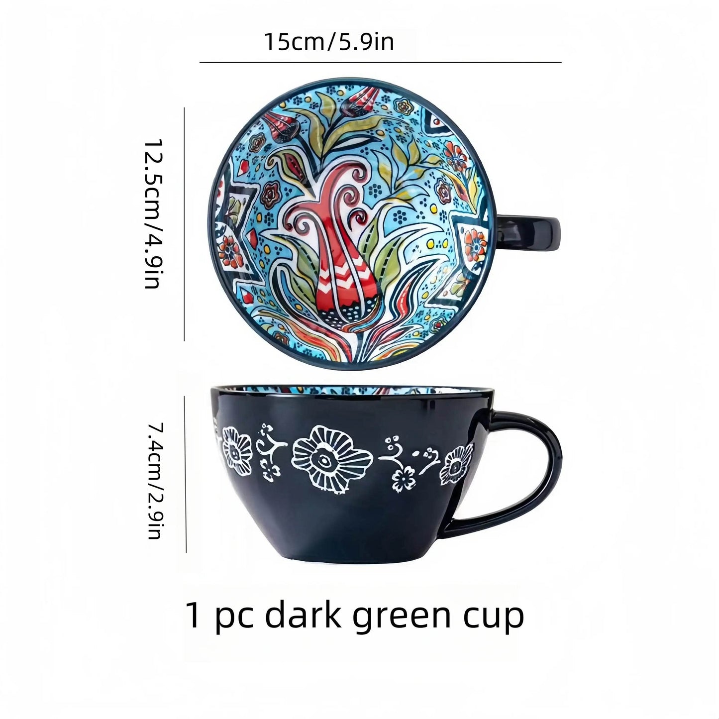 Bohemian Morning Tea Mug, 13.5 oz Ceramic Coffee Mug for Family Colleagues Teachers Wives Husbands Sisters Brothers Funny - HORA GIFT