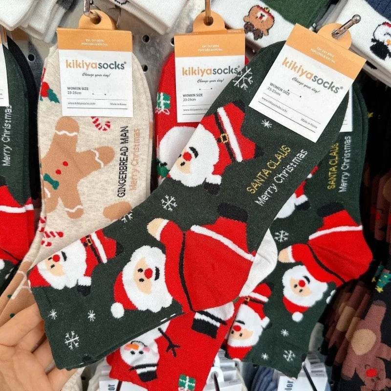 Women's Christmas Socks Cute Interesting High Quality Cartoon Santa Claus Autumn - HORA GIFT