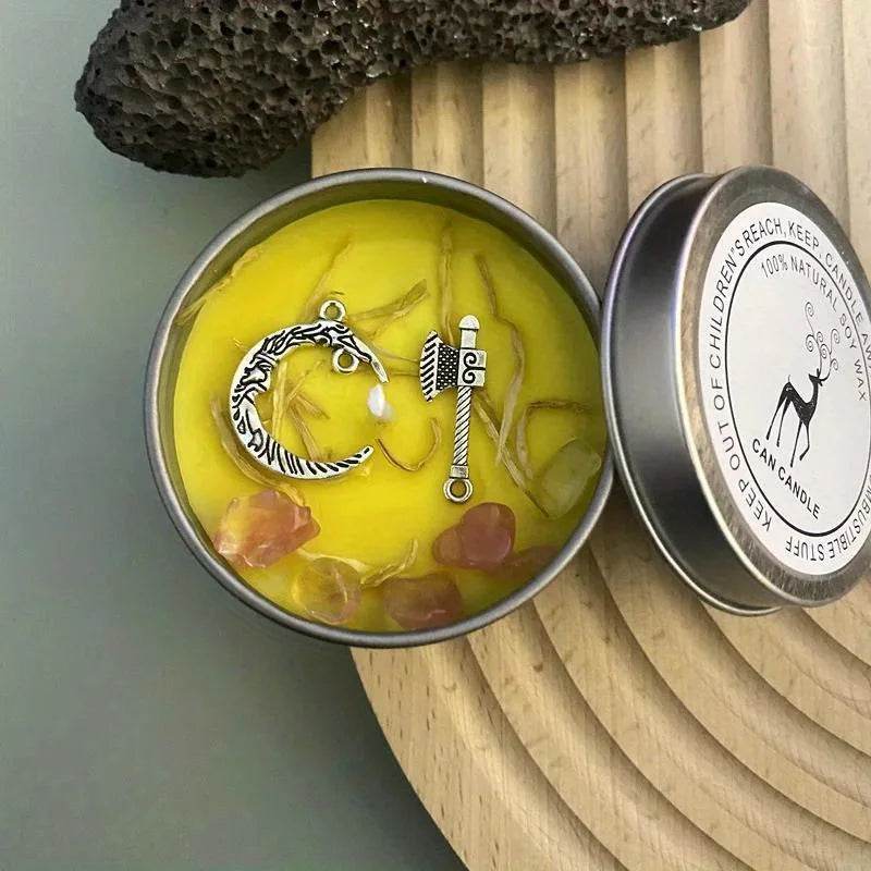 Crystal Dried Flower Scented Candles Atique Copper Accessories Aromatherapy Silver Tin Can Candles Handmade Candles - HORA GIFT