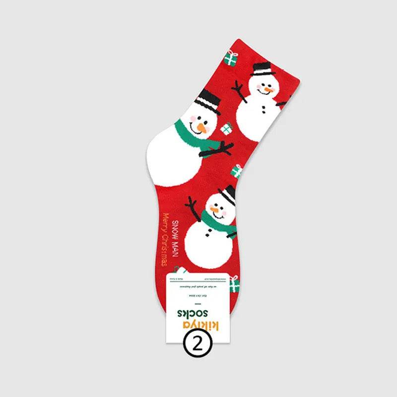 Women's Christmas Socks Cute Interesting High Quality Cartoon Santa Claus Autumn - HORA GIFT