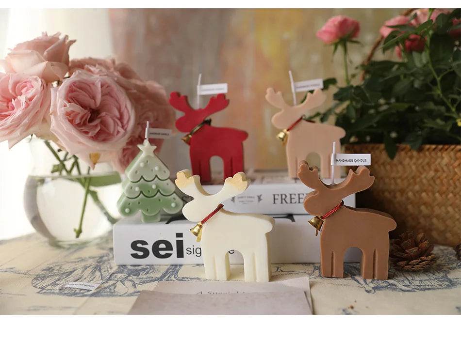 Christmas Candles Scented Deer Candles Home Decoration Merry Christmas Scented Candles Giving Festival Gift For Home New Year - HORA GIFT