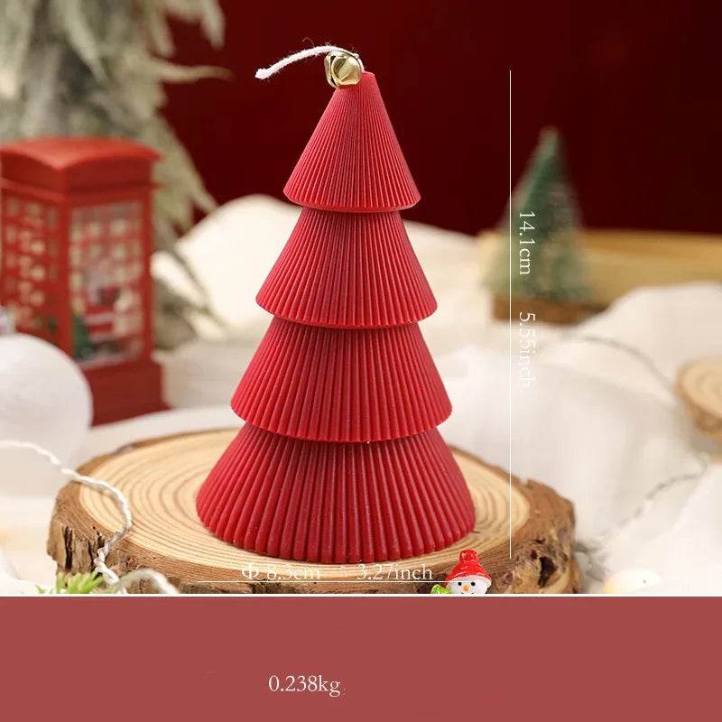 Christmas Tree Candle for Festive Decor Red Green Home Decorative Candle - HORA GIFT