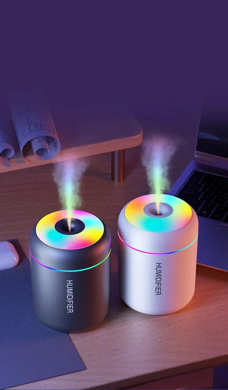 180ML Mini Air Humidifier USB Electric Aroma Diffuser Essential Oil Purifier Aromatherapy Mist Maker Lights For Car Home Bedroom - HORA GIFT
