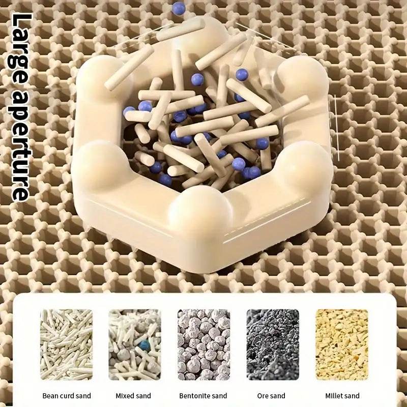 1Pc Large Size Cat Litter Mat-Advanced Honeycomb Double Layer Design - HORA GIFT