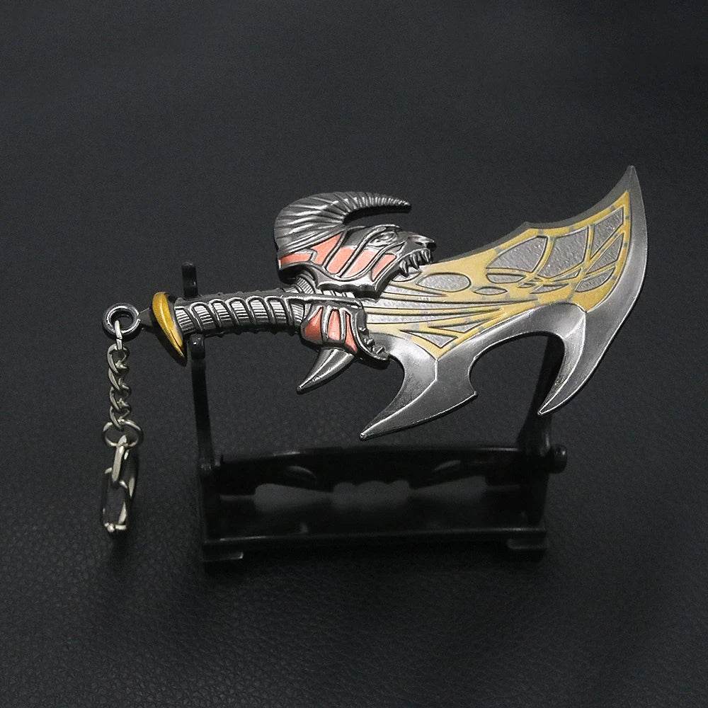 New God of War Ragnarok Keychain Kratos Ares Thor's Hammer Mjolnir Blades of Exile Leviathan Axe Weapon Penant Key Chain Jewelry - HORA GIFT