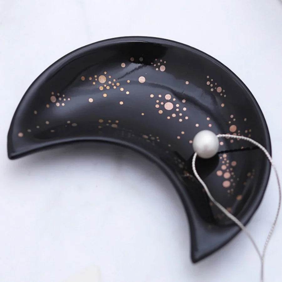 1pc ceramic moon jewelry dish - HORA GIFT