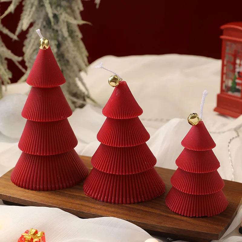 Christmas Tree Candle for Festive Decor Red Green Home Decorative Candle - HORA GIFT