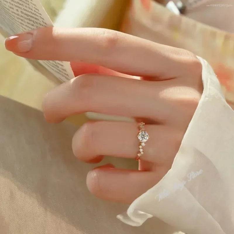 Star Engagement Rings for Women Stainless Steel Ring - HORA GIFT