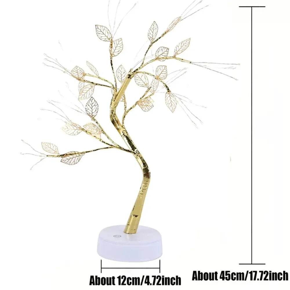 LED Rose Leaf Table Lamp USB Christmas Tree Fairy Light Night Lights Home DIY Party Wedding Bedroom Decoration Mother's Day Gift - HORA GIFT