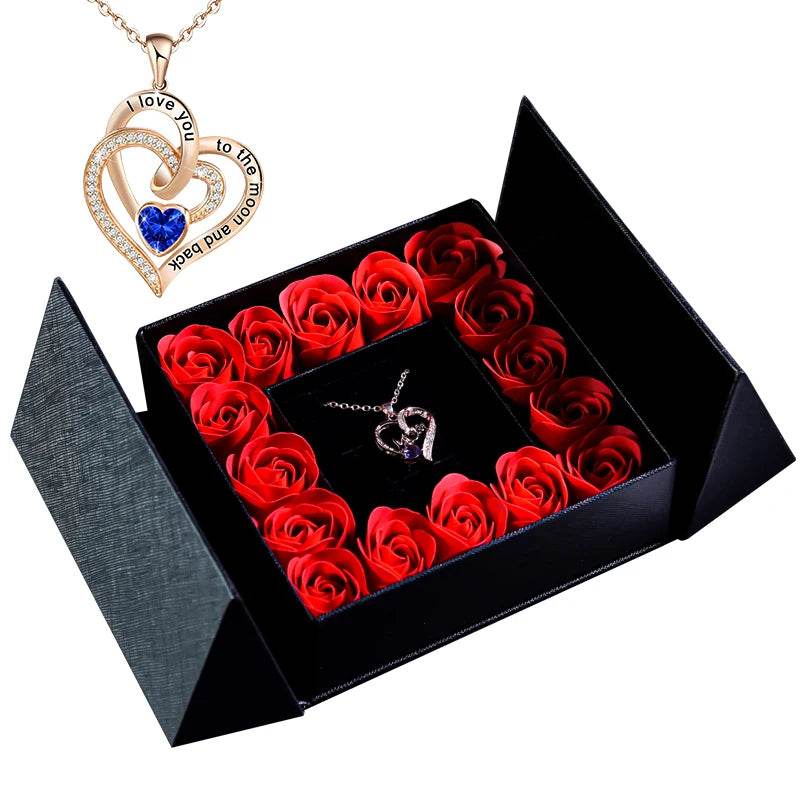 Gifts for Women Jewelry Pendant Necklace /w Soap Eternal Rose Gift Box Mother's Day - HORA GIFT