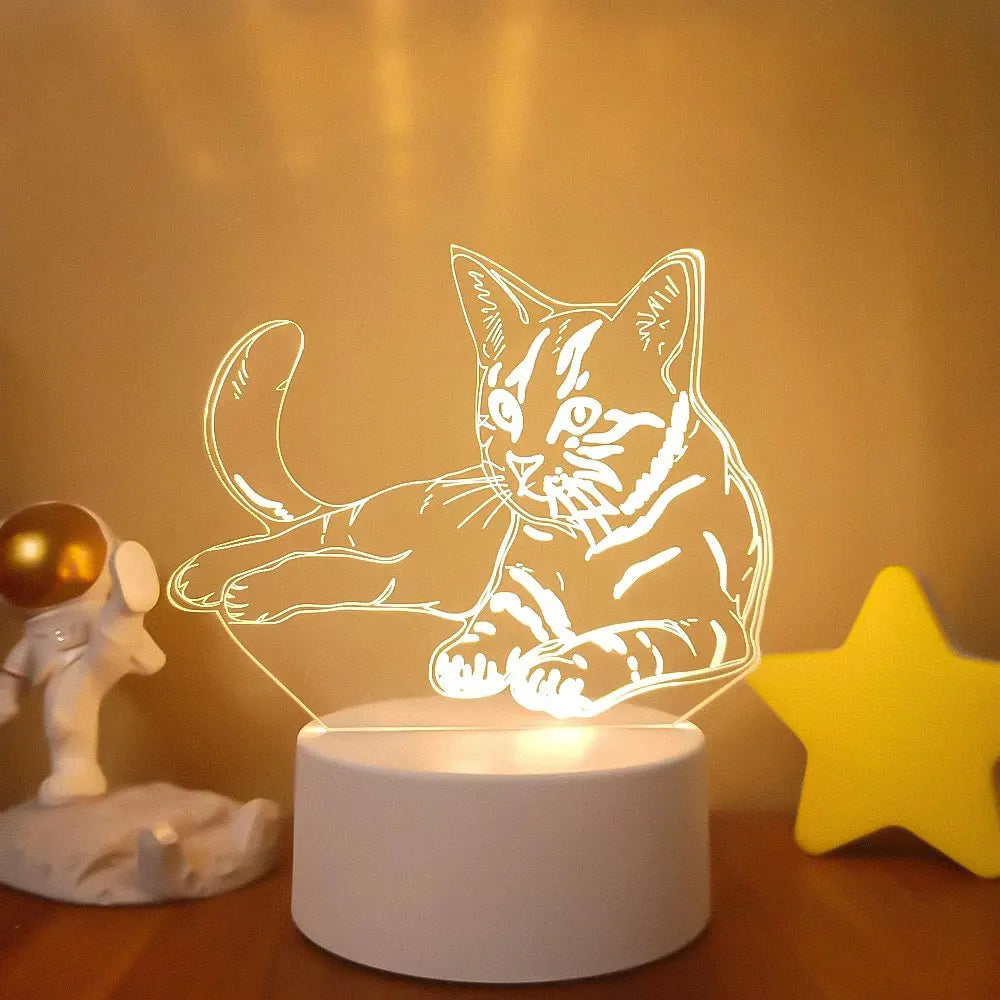 Romantic Love 3D Acrylic Led Lamp for Home Children's Night Light Table Lamp Birthday Party Decor Valentine's Day Bedside Lamp
