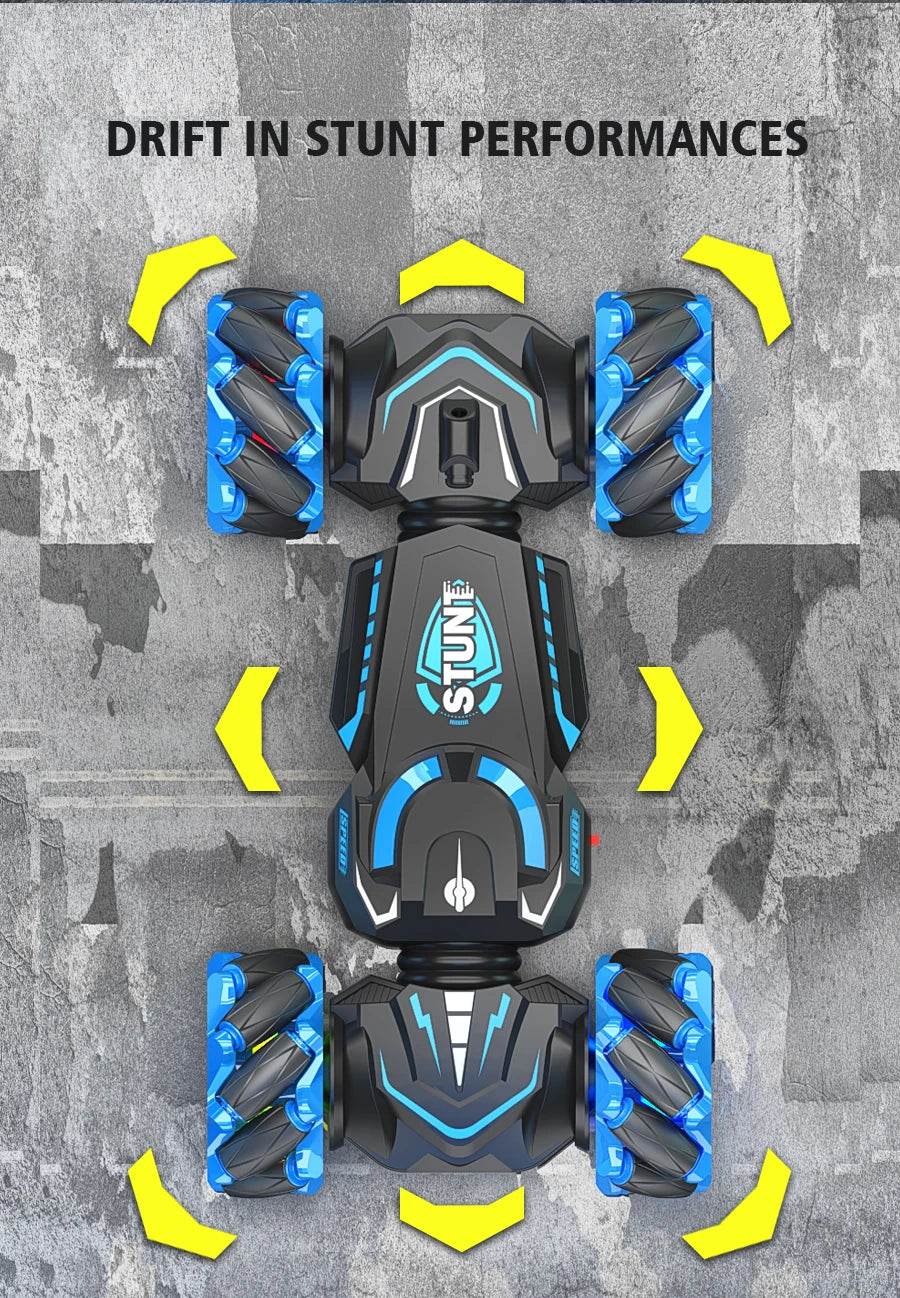 4WD RC stunt car rotation drift 2.4G wireless remote control car children's and boys sound and light toy car - HORA GIFT